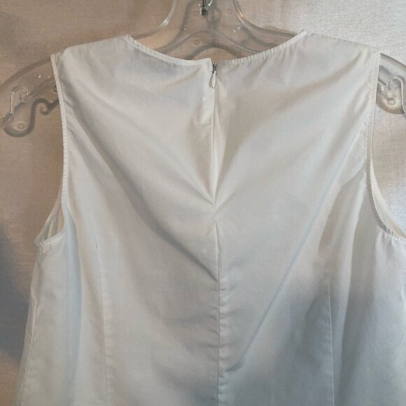 Massimo Dutti Sleeveless White Cotton Asymmetrical Top  Ladies Xsm - Picture 9 of 14
